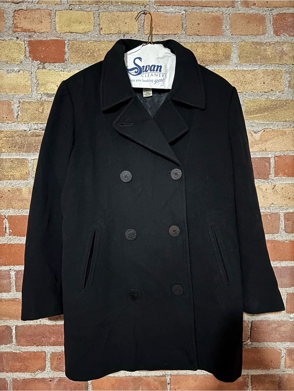 L.L. Bean Black Double-Breasted Women’s Wool Pea Coat